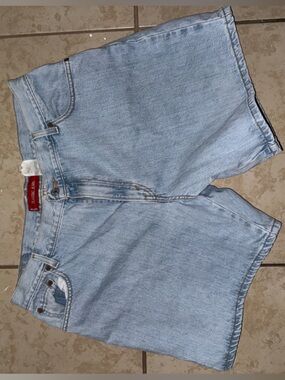 High-Waist Light Blue Denim Shorts - Women's Casual Summer Staple